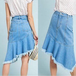 Anthropologie Asymmetrical Denim Skirt